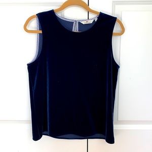 Vineyard Vines Navy Blue Velvet top